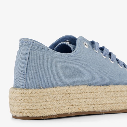 Dames sneakers met jute zool blauw