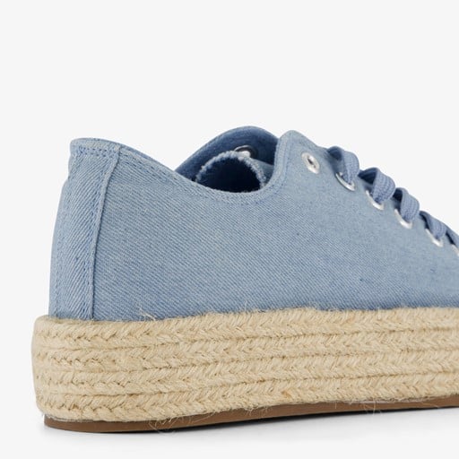 Dames sneakers met jute zool blauw