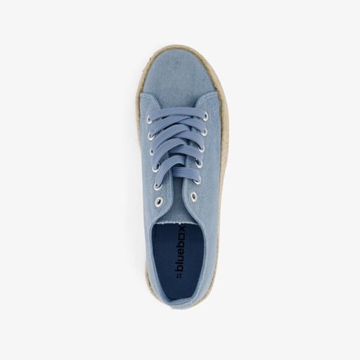 Dames sneakers met jute zool blauw