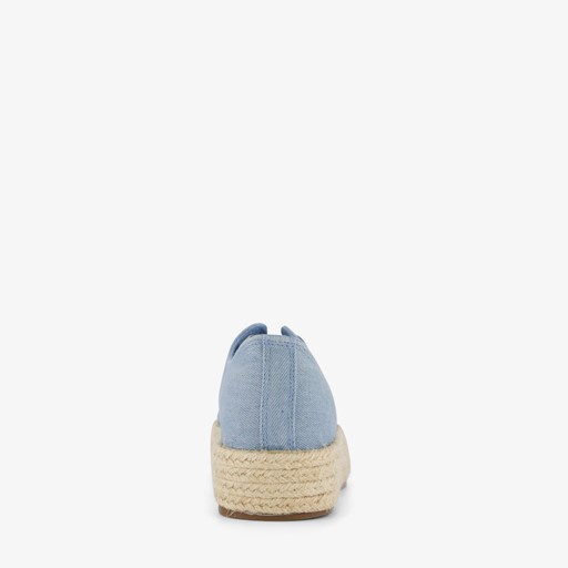 Dames sneakers met jute zool blauw