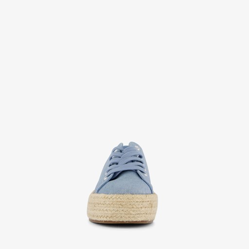 Dames sneakers met jute zool blauw
