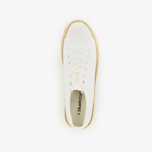 Dames sneakers met jute zool wit