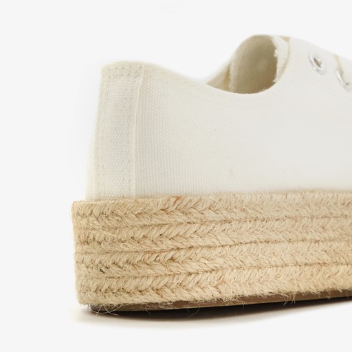 Dames sneakers met jute zool wit