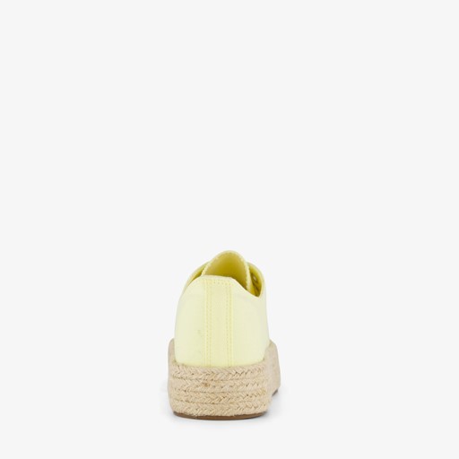 Dames sneakers met jute zool geel