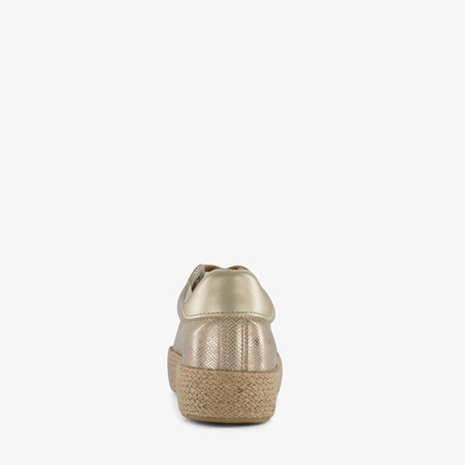 Dames sneakers met jute zool goud