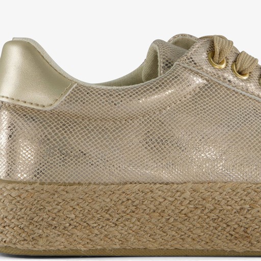 Dames sneakers met jute zool goud