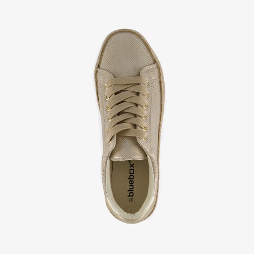 Dames sneakers met jute zool goud