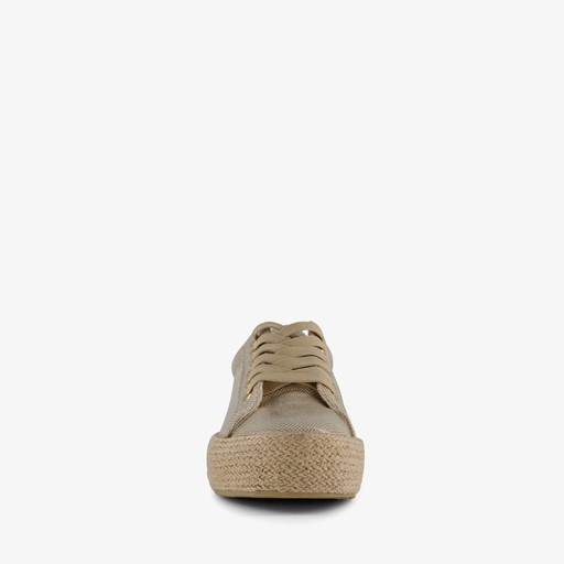 Dames sneakers met jute zool goud
