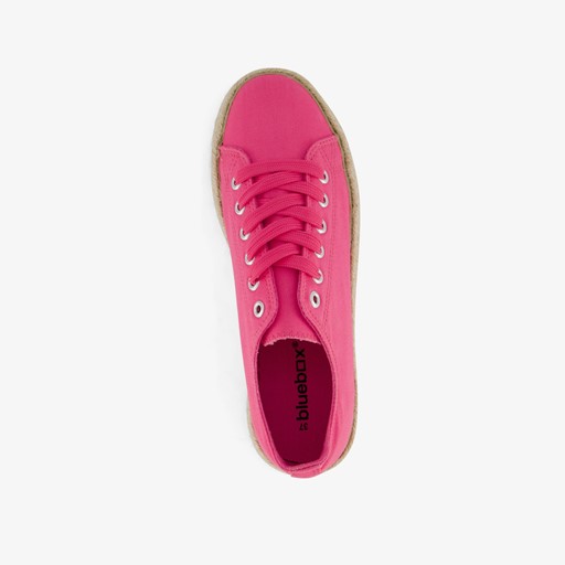 Dames sneakers met jute zool roze