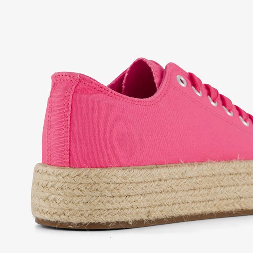 Dames sneakers met jute zool roze