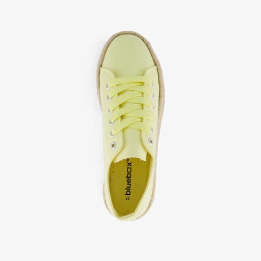 Dames sneakers met jute zool geel