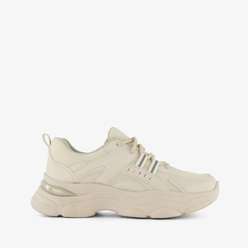 Dames dad sneakers beige
