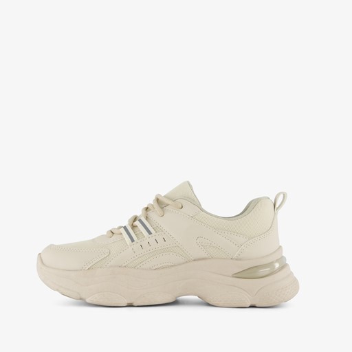 Dames dad sneakers beige