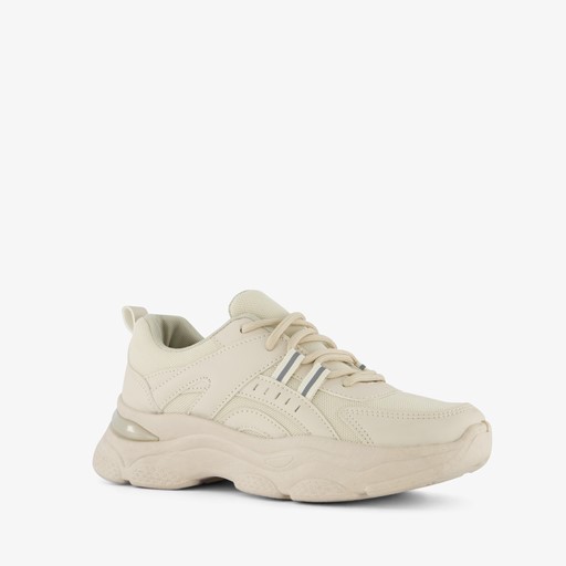 Dames dad sneakers beige