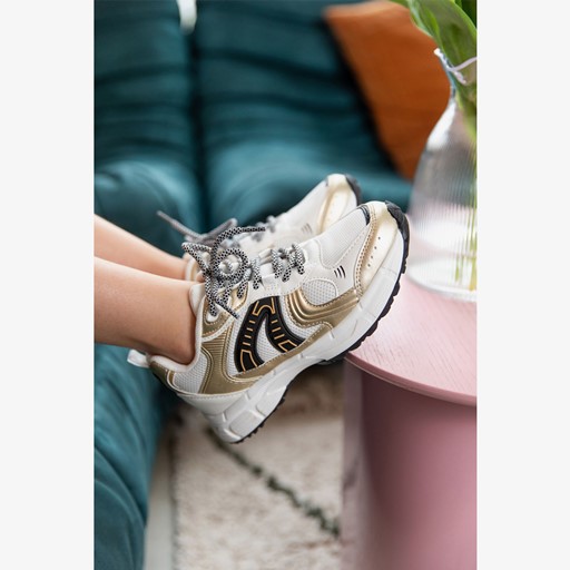 Dames sneakers wit/goud