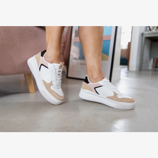 Dames sneakers beige/wit