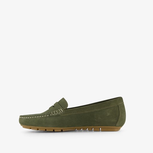 Leren dames mocassins groen