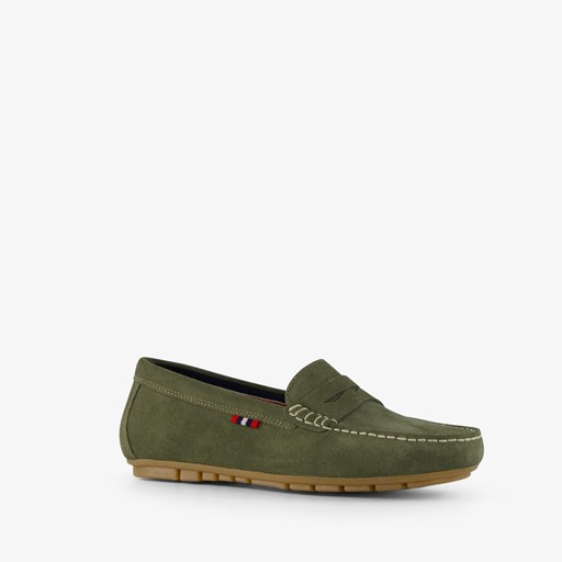 Leren dames mocassins groen