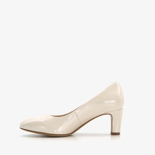 Dames lak pumps beige