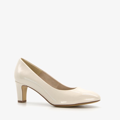 Dames lak pumps beige