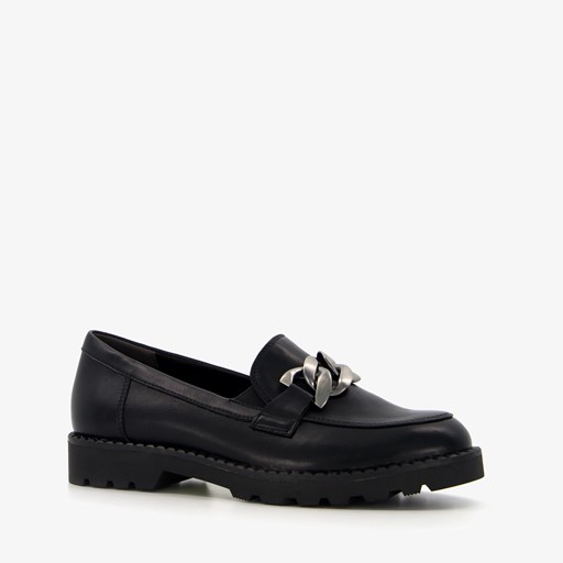 Dames loafers met gesp zwart