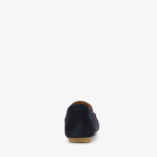 Suede dames mocassins blauw