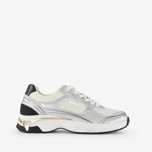 Dames dad sneakers zilver wit