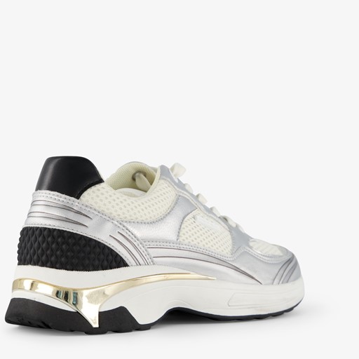 Dames dad sneakers zilver wit