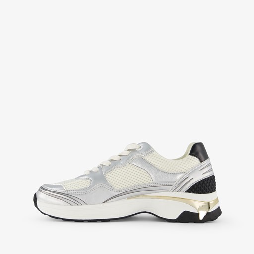 Dames dad sneakers zilver wit