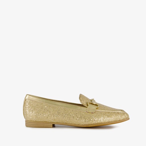 Dames loafers met pailletten goud