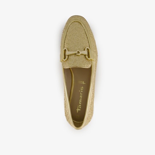 Dames loafers met pailletten goud
