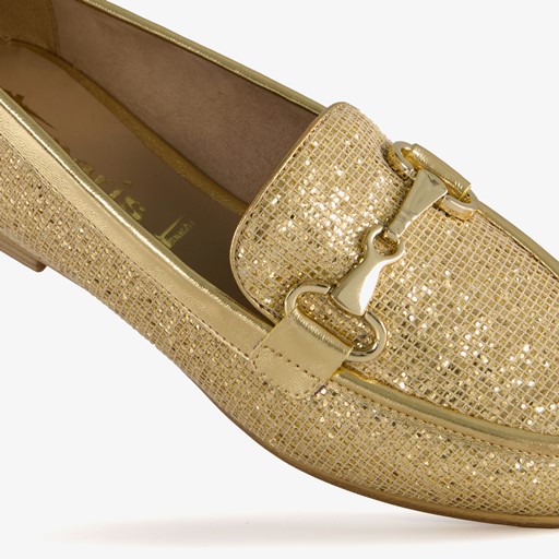 Dames loafers met pailletten goud