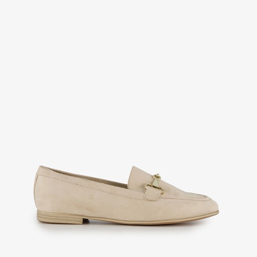 Dames loafers met gesp beige