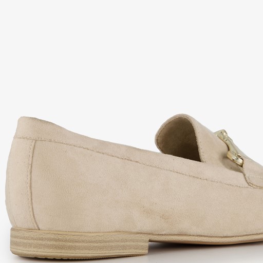 Dames loafers met gesp beige