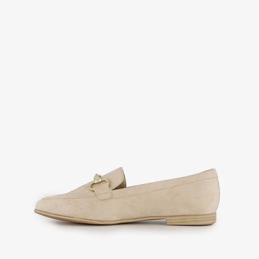 Dames loafers met gesp beige