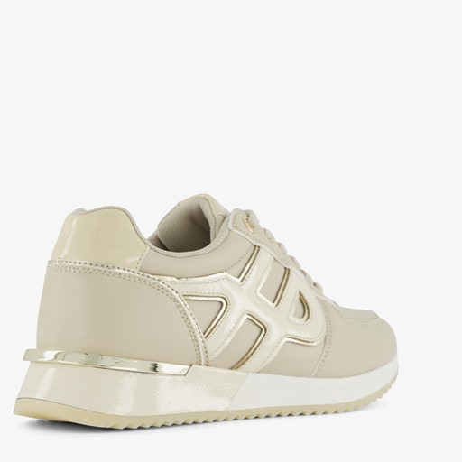 Dames sneakers beige goud