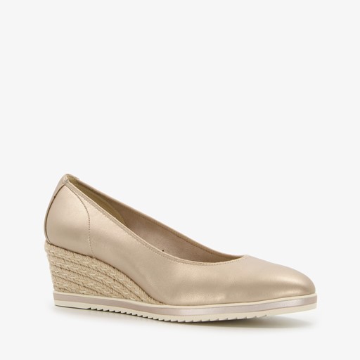 Dames pumps met sleehak goud
