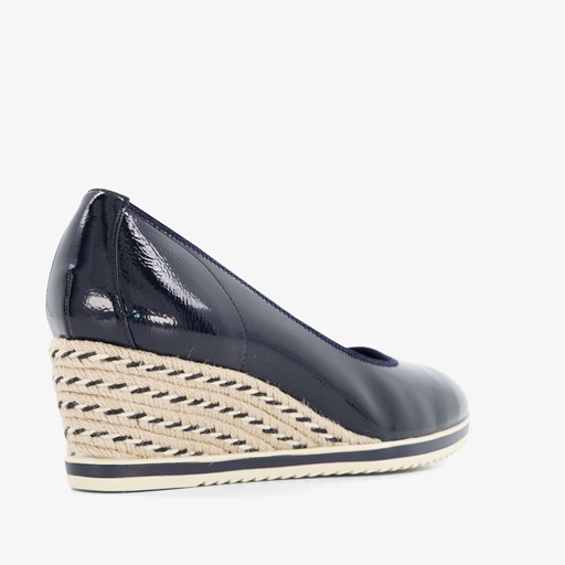Dames lak pumps met sleehak blauw