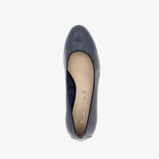 Dames lak pumps met sleehak blauw
