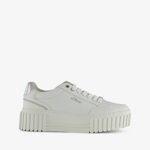 Dames sneakers met plateauzolen wit