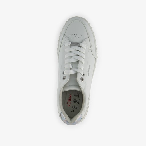 Dames sneakers met plateauzolen wit