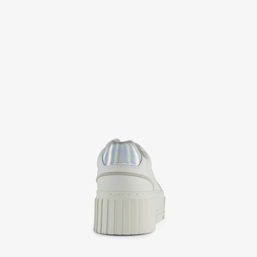 Dames sneakers met plateauzolen wit