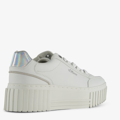 Dames sneakers met plateauzolen wit