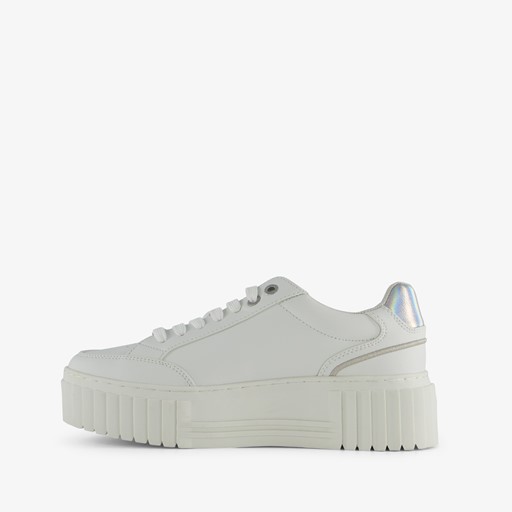 Dames sneakers met plateauzolen wit