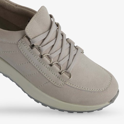 Suede dames sneakers beige