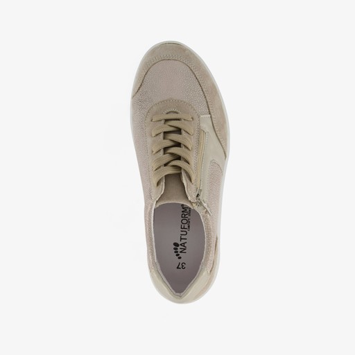 Leren dames sneakers beige