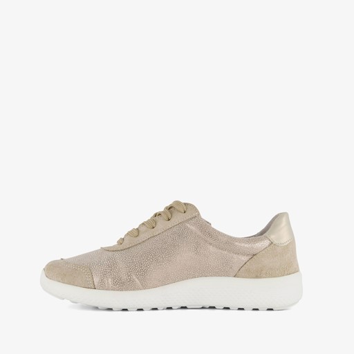 Leren dames sneakers beige