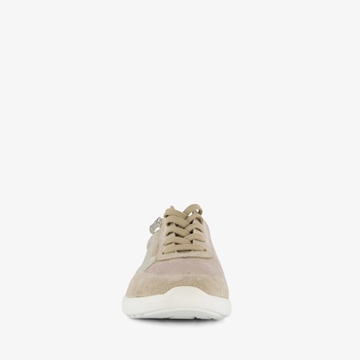 Leren dames sneakers beige