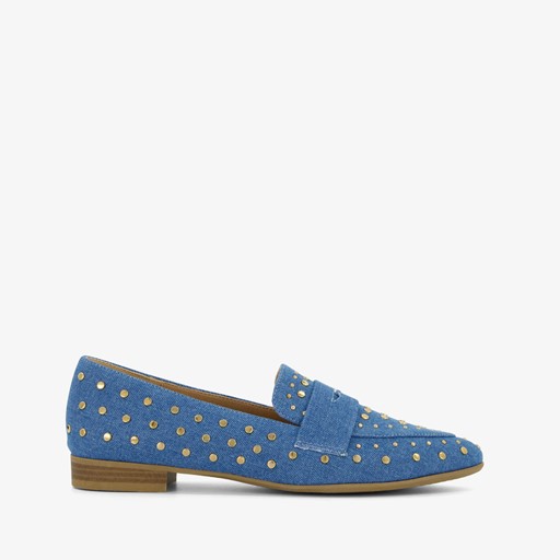Dames loafers denim met studs