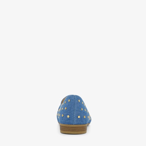 Dames loafers denim met studs
